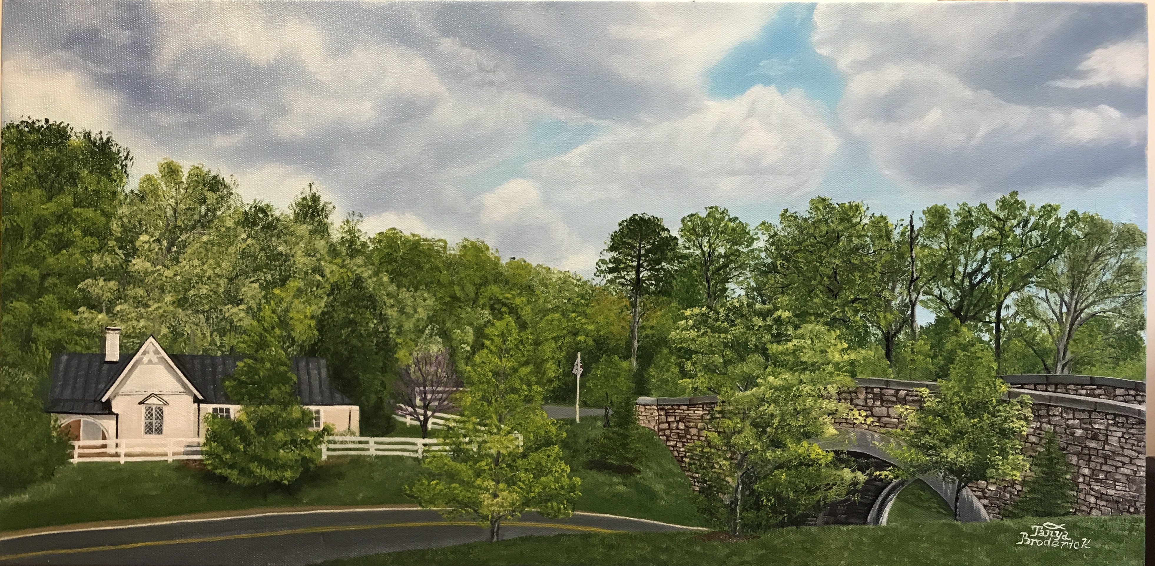 Saunders Bridge, 15&quotx30", oil on canvas – Available