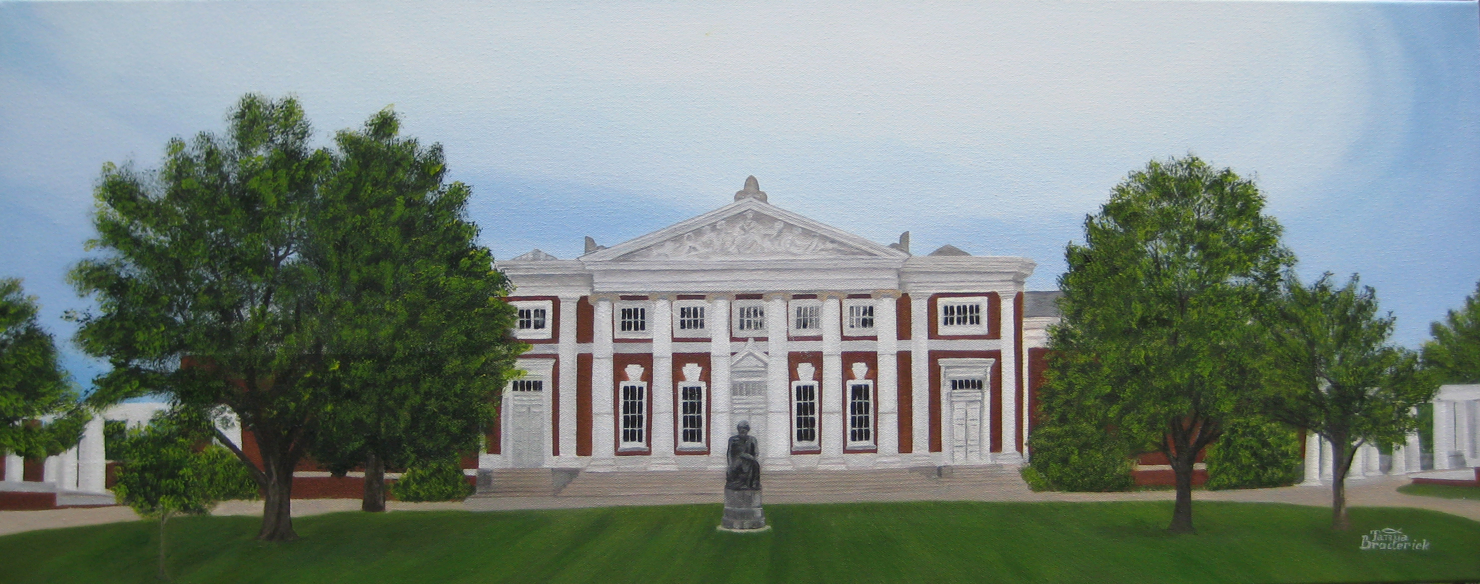 Old Cabell Hall, 16&quotx40", oil on canvas – Available