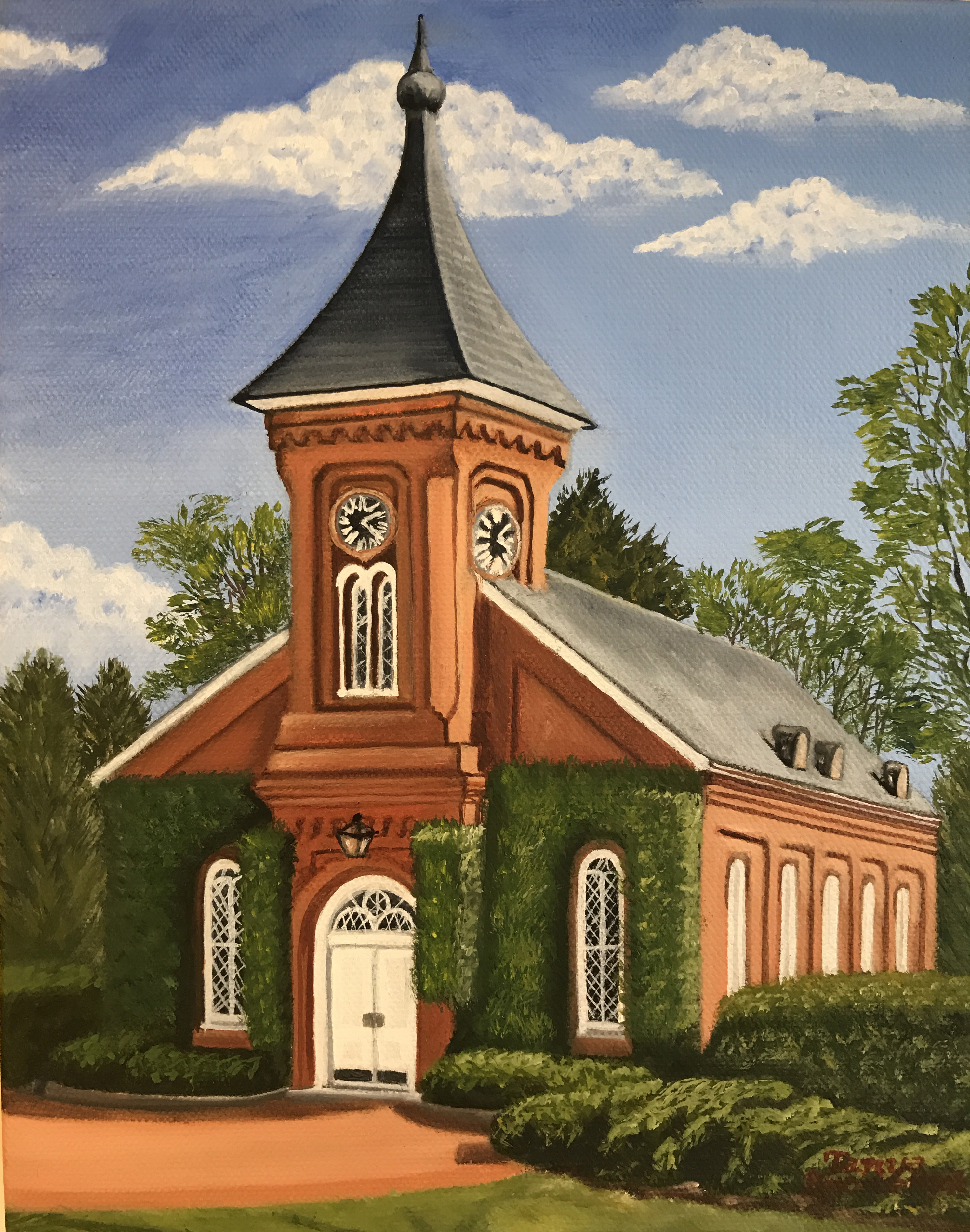Lee Chapel, 8&quotx10", oil on canvas – Sold