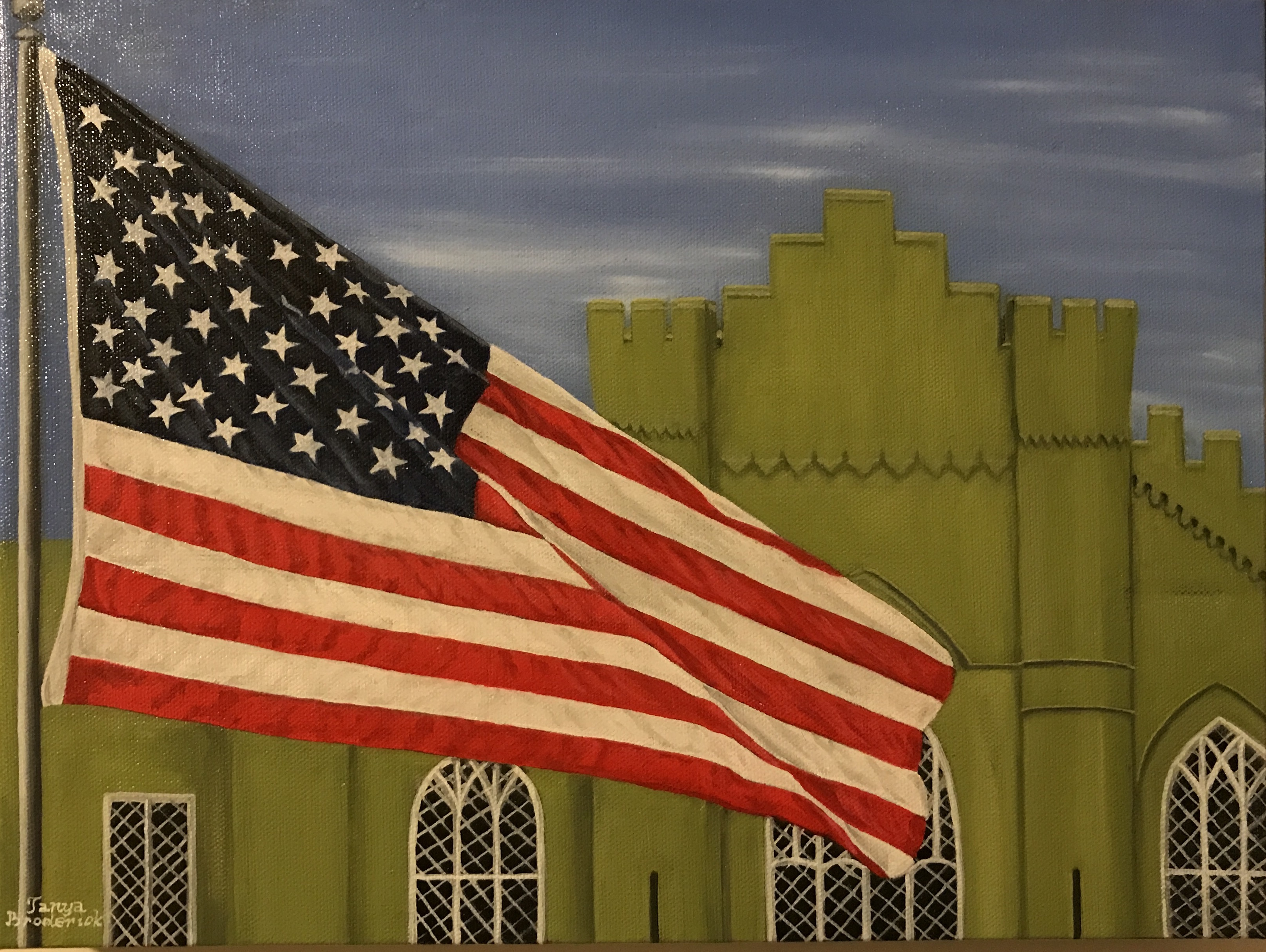 Red, White, and Blue, 12&quotx16", oil on canvas – Available