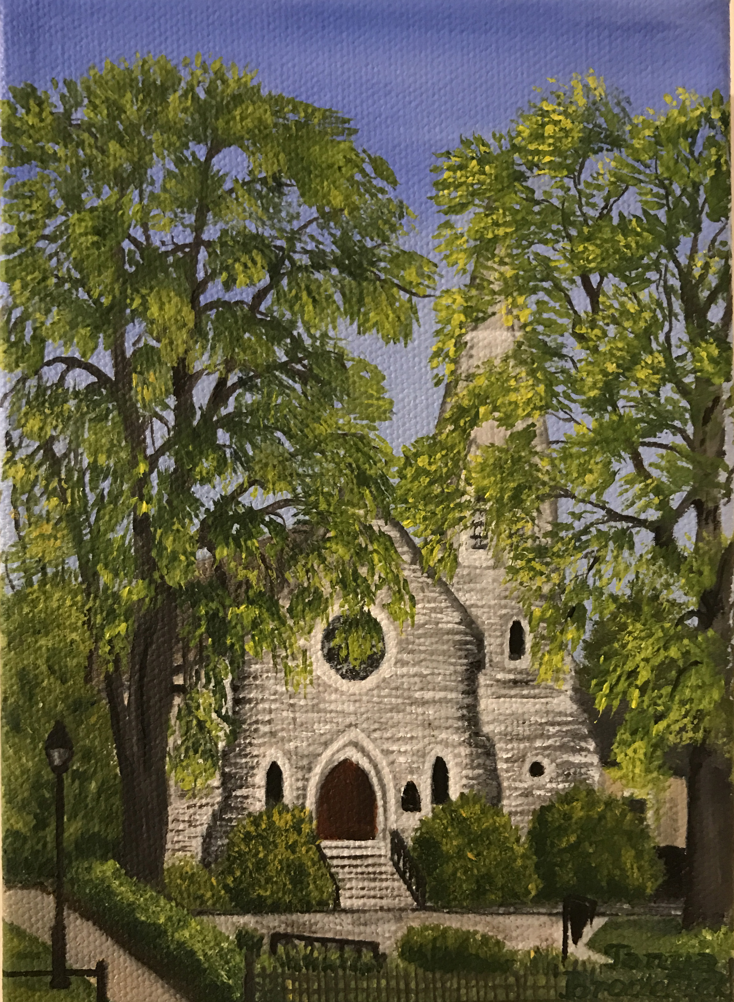 R. E. Lee Memorial Church, 5&quotx7", oil on canvas – Available