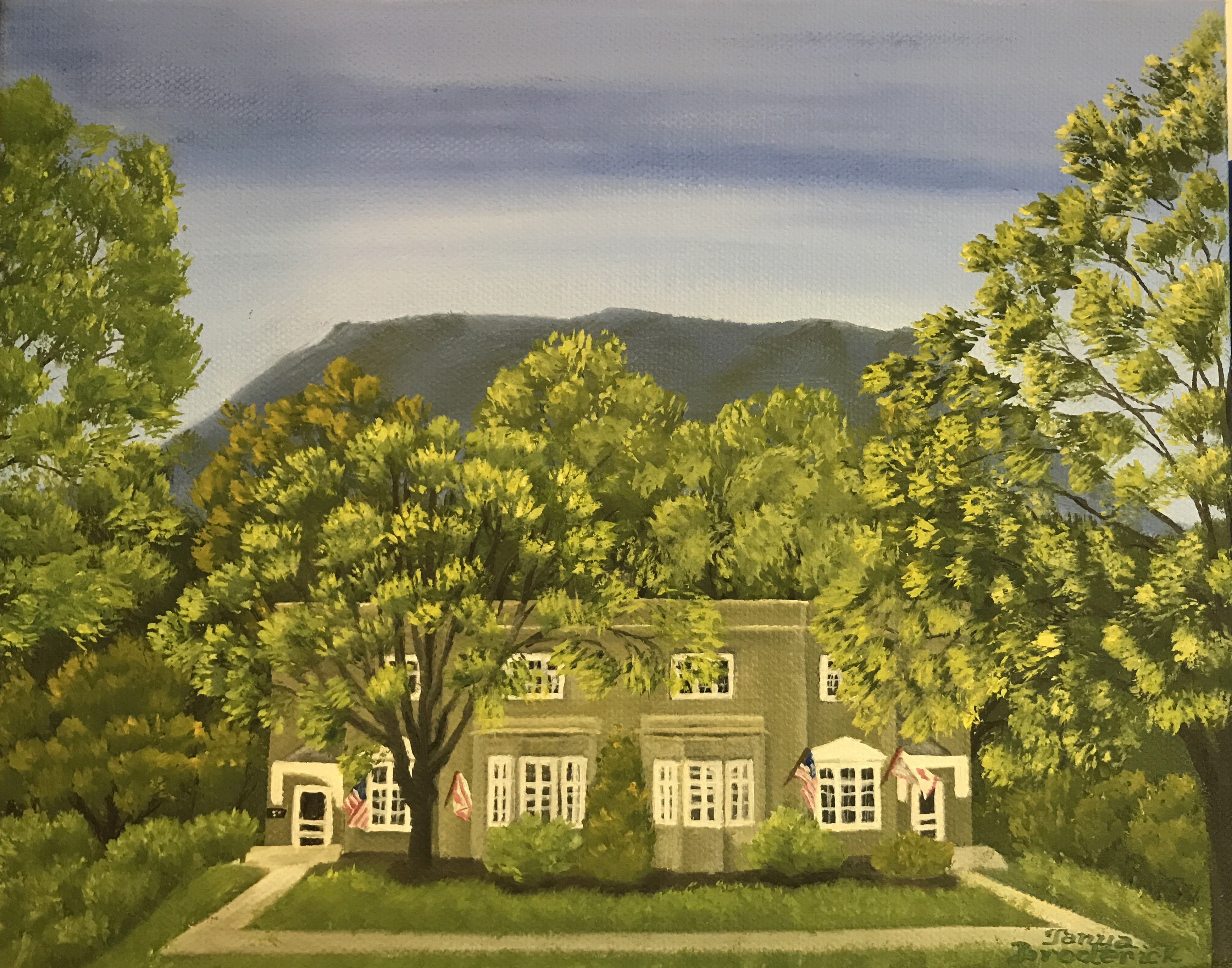 VMI and House Mountain, 8&quotx10", oil on canvas – Available