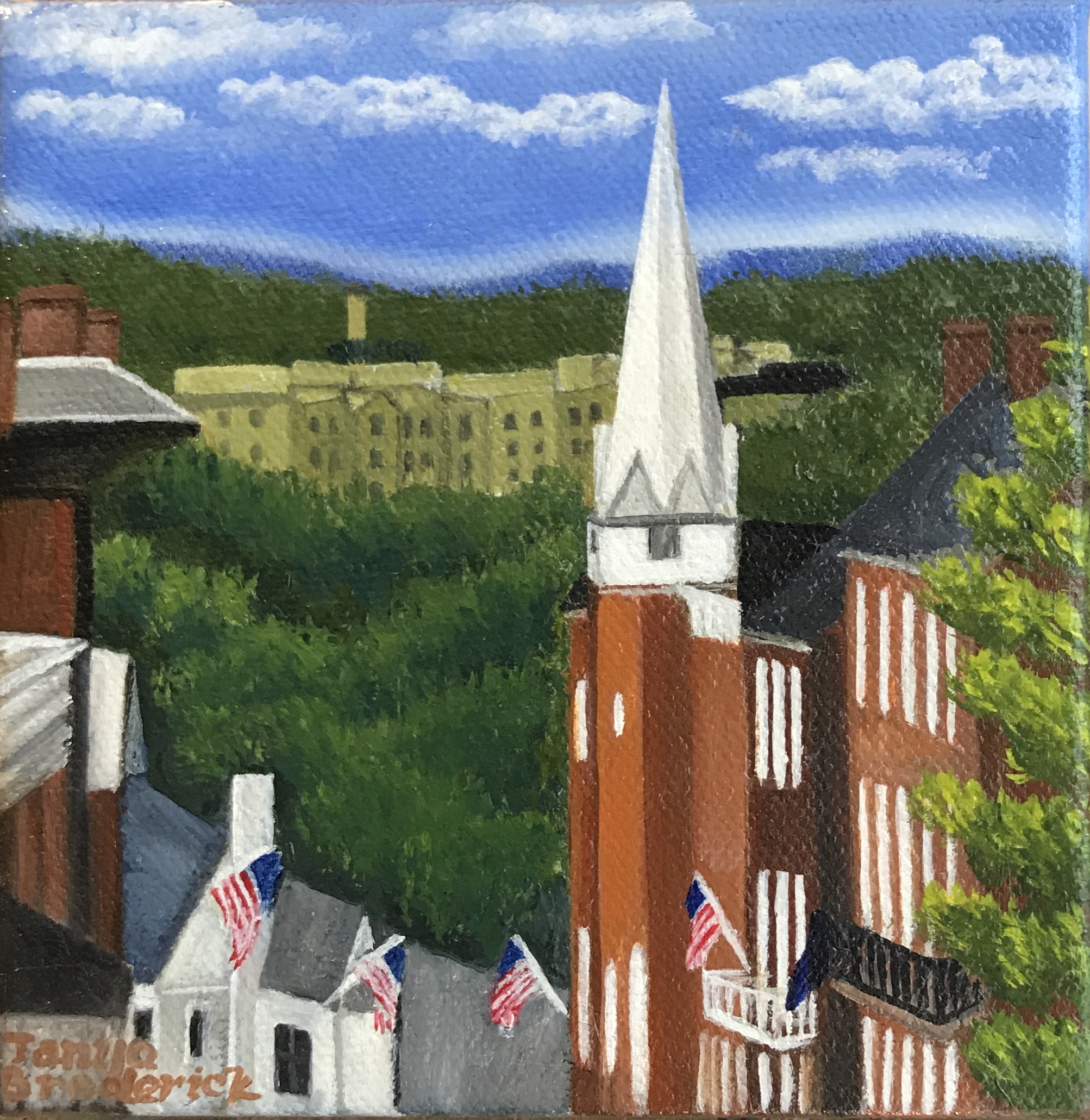 Main Street Lexington, 5&quotx5", oil on canvas – Available