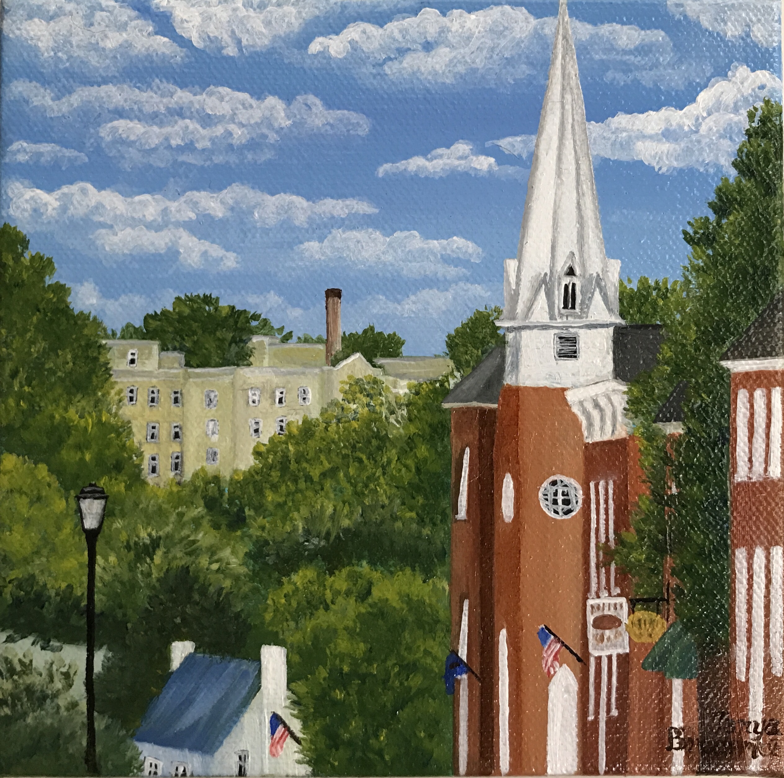 Upper Downtown Lexington, 6&quotx6", oil on canvas – Available