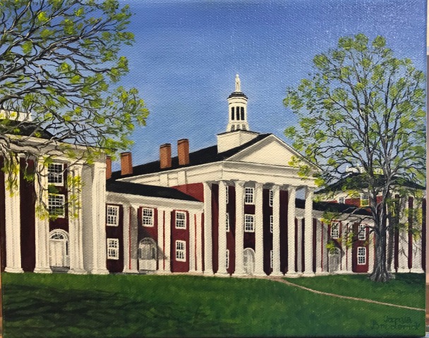 Early Spring at the Colonnades, 8&quotx10", oil on canvas – Sold