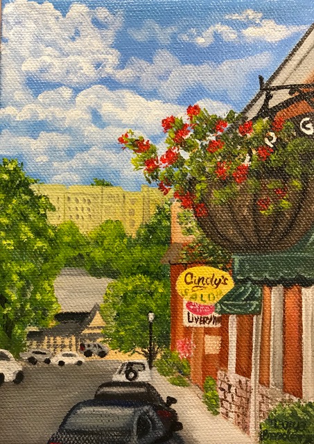 Down Main Street Lexington, VA, 5&quotx7", oil on canvas – Available