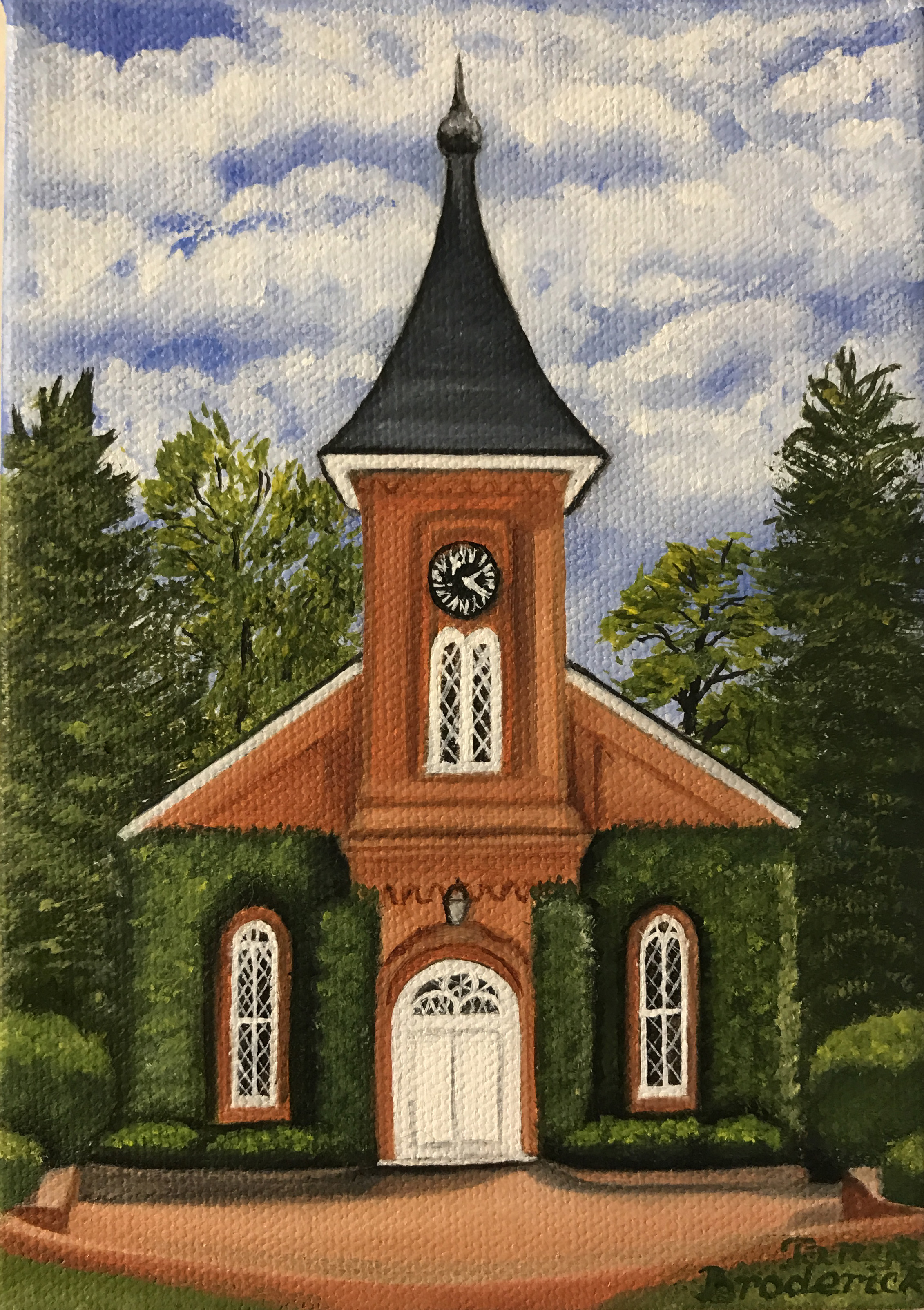 Lee Chapel, 5&quotx7", oil on canvas – Sold