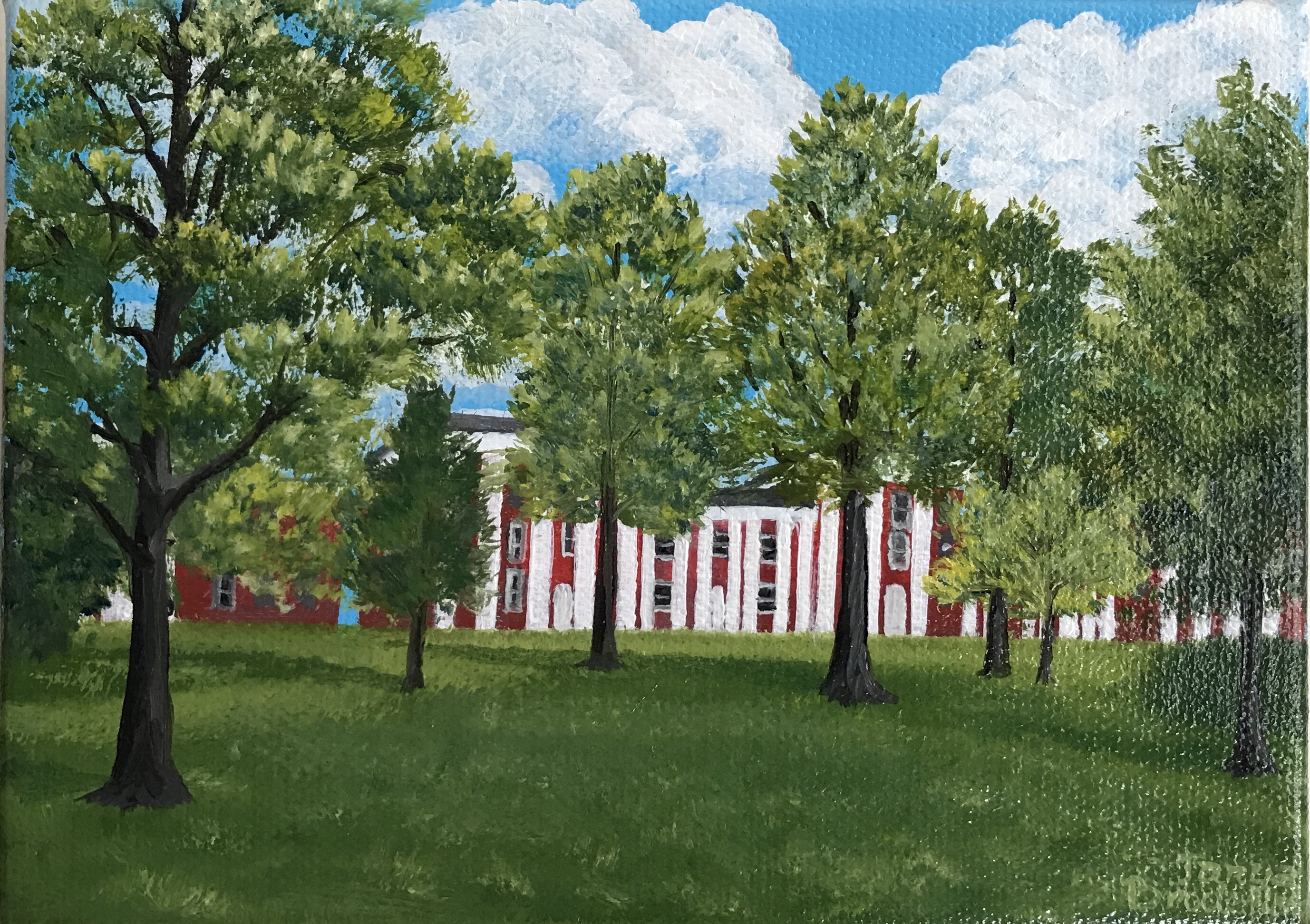 Washington & Lee Campus, 5&quotx7", oil on canvas – Sold