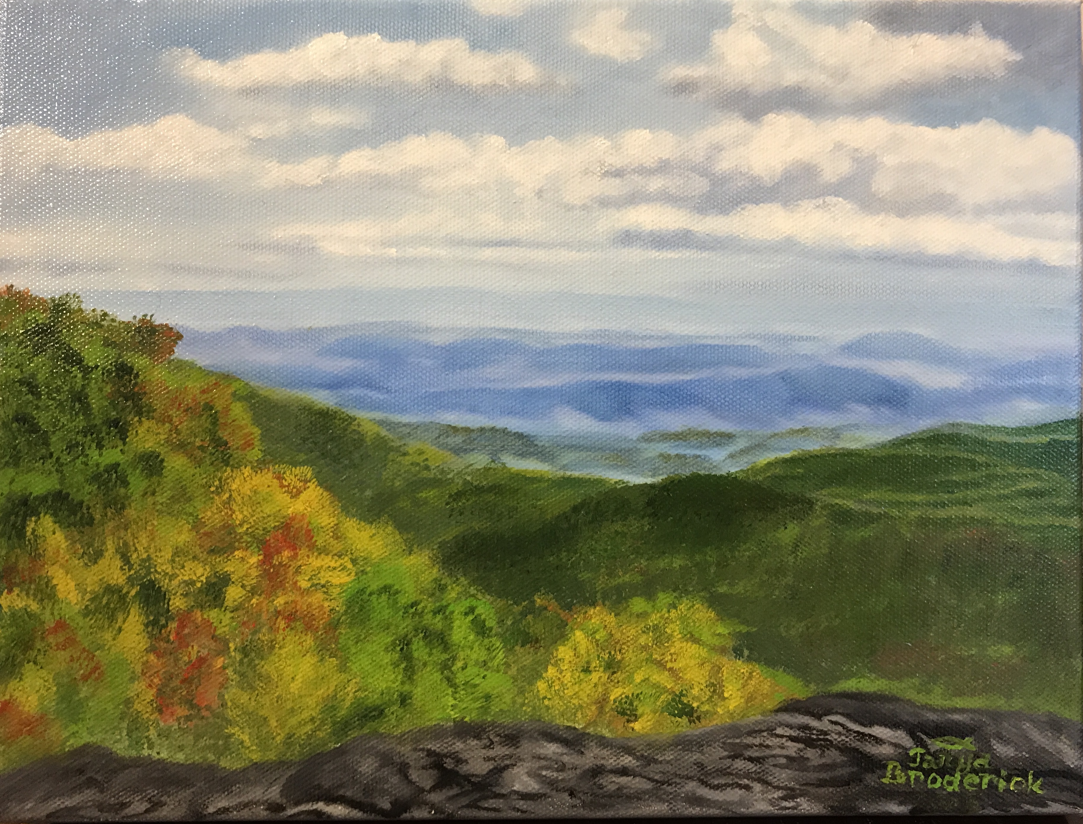 Autumn in the Blue Ridge, 9&quotx12", oil on canvas – Available