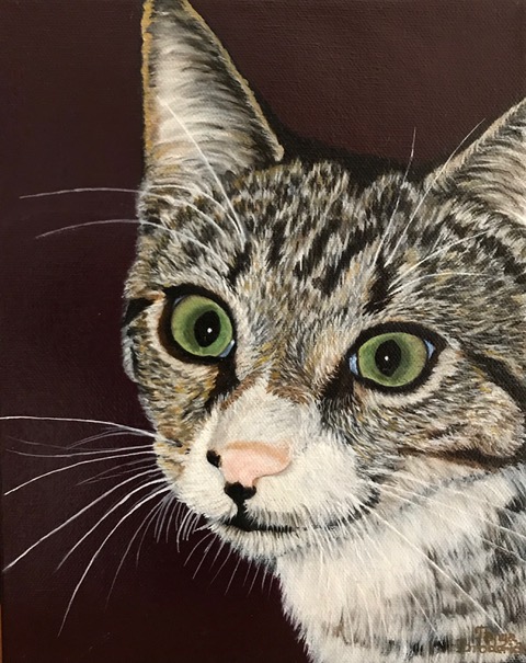 Slinky, 8&quotx10", oil on canvas – Available