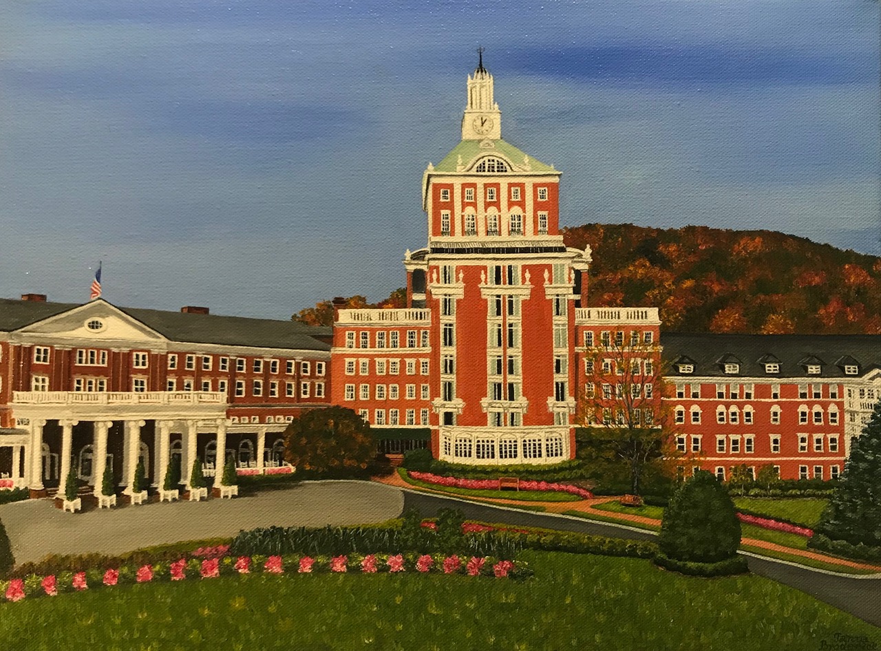 Omni Homestead Resort, 12&quotx16", oil on canvas – Available