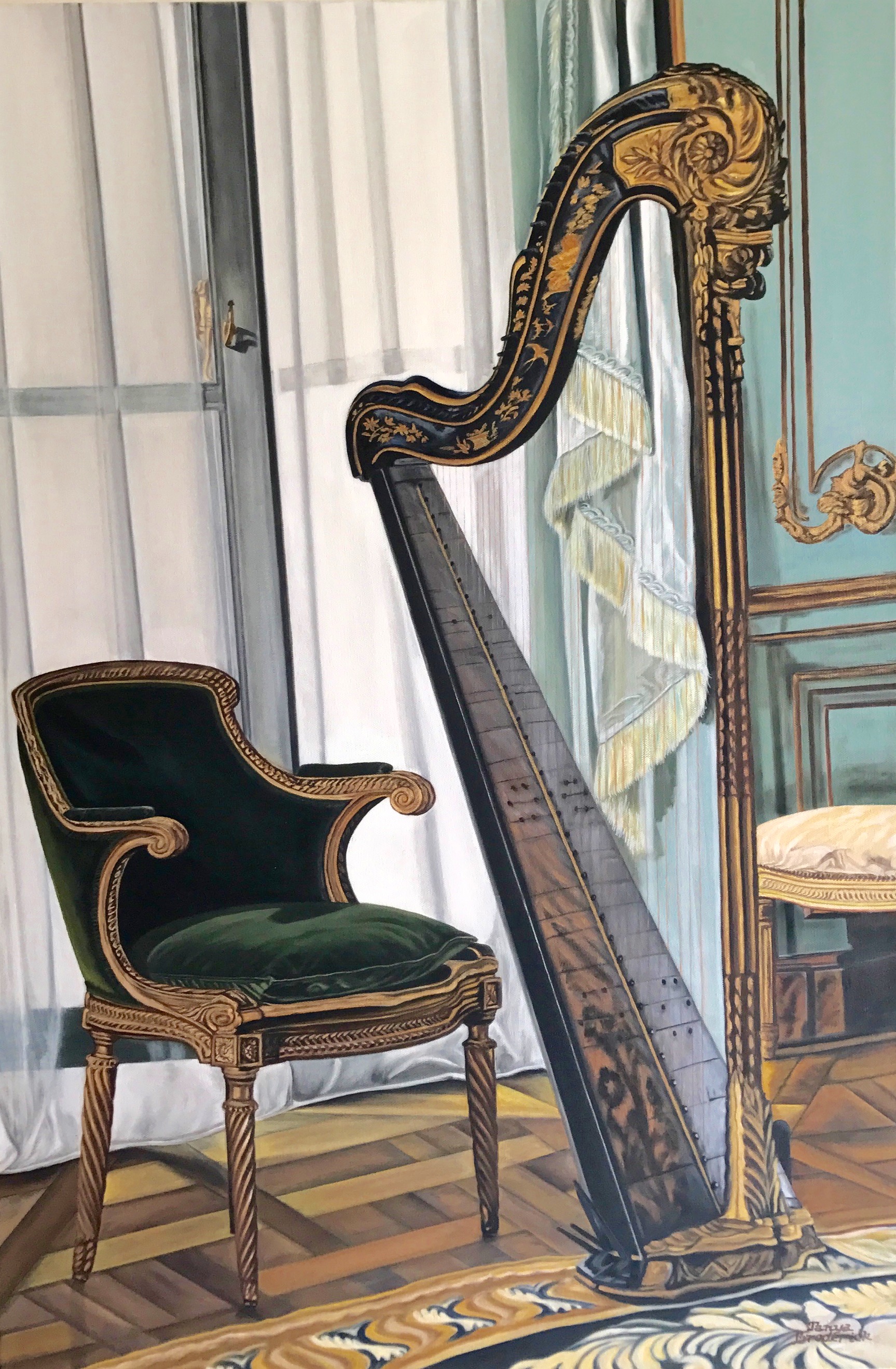 Enchanted Harp, 24&quotx36", oil on canvas – Available