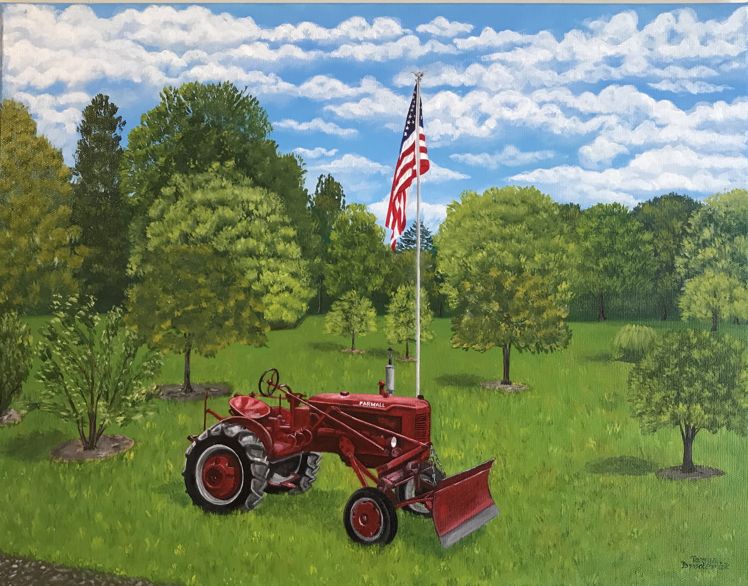Fourth of July at Virginia Countryside, 14&quotx18", oil on canvas – Available