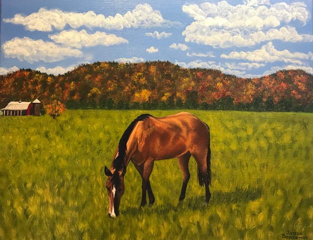 Cinnamon Horse, 11&quotx14", oil on canvas – Available