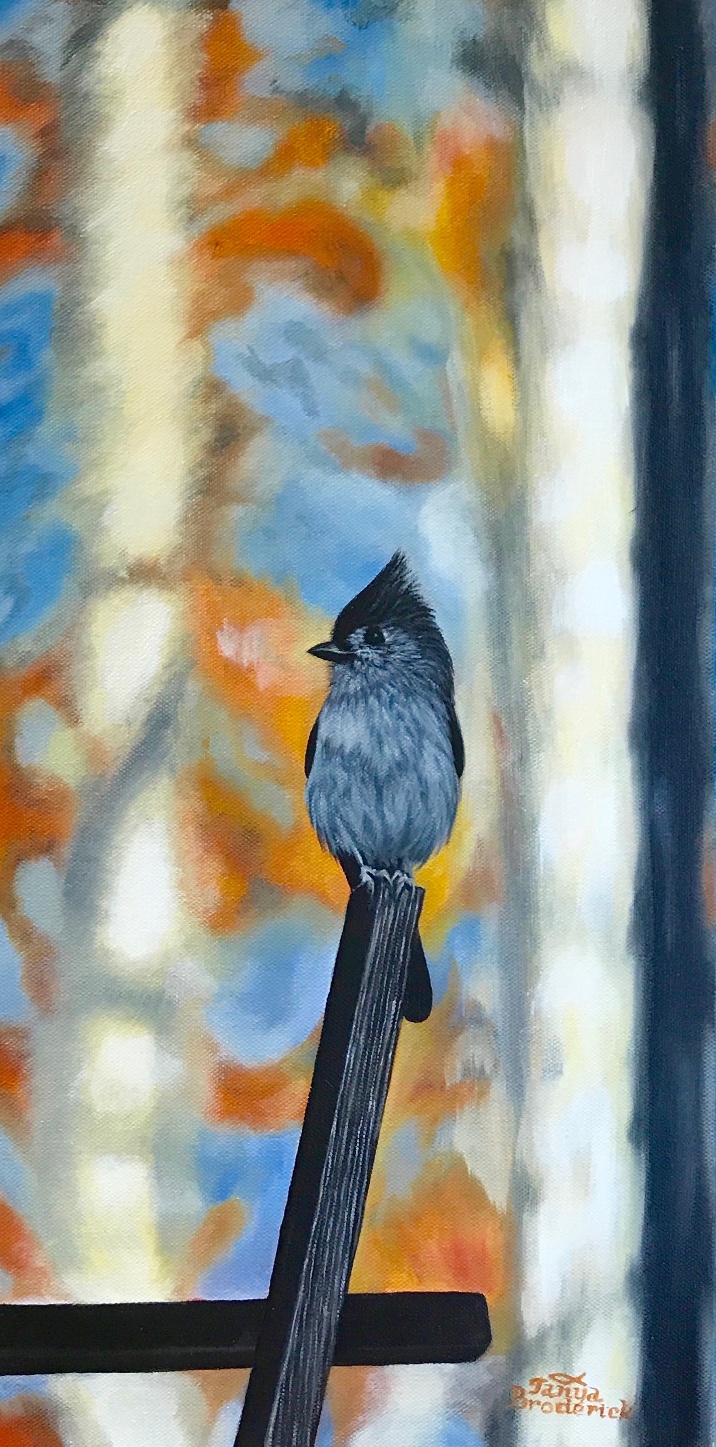 Autumn Visitor, 10&quotx20", oil on canvas – Available